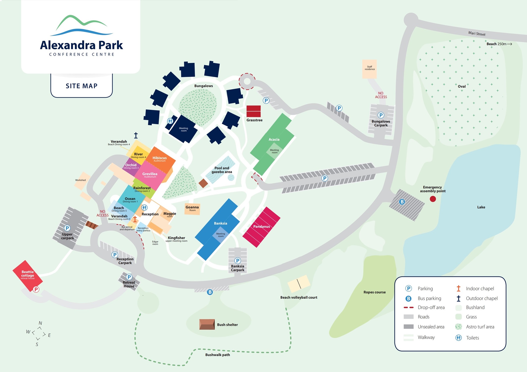 An image depicting the site map of Alex Park.